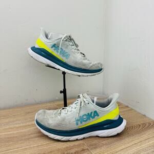 Hoka Mach 4 Gray Blue Yellow Running Shoes Men’s Size 10